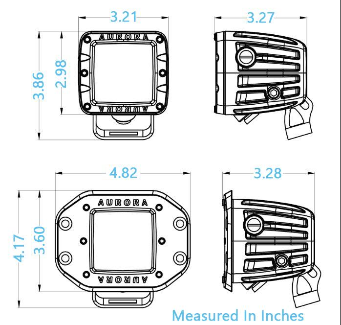 off road 2 inch LED pod flood lights flush mount