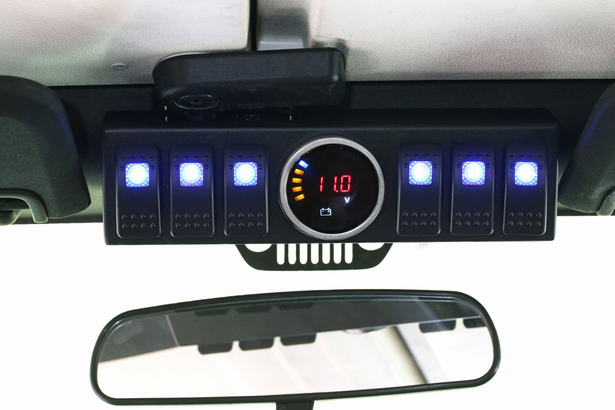 Installed Jeep JK 6 Switch Control Panel System - Nox Lux