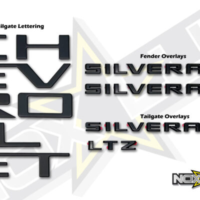 Urethane CHEVROLET Insert Tailgate Lettering and SILVERADO Overlay Kit